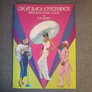 Black Paper Dolls Book Great Entertainers Tom Tierney 80s Vintage Complete Afro